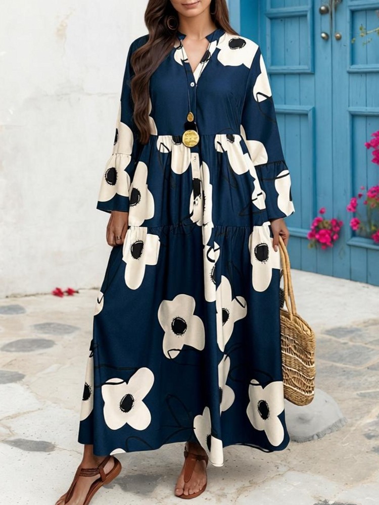 Midi Skirt Floral - Vestidos de Tallas Grandes XL-4XL para