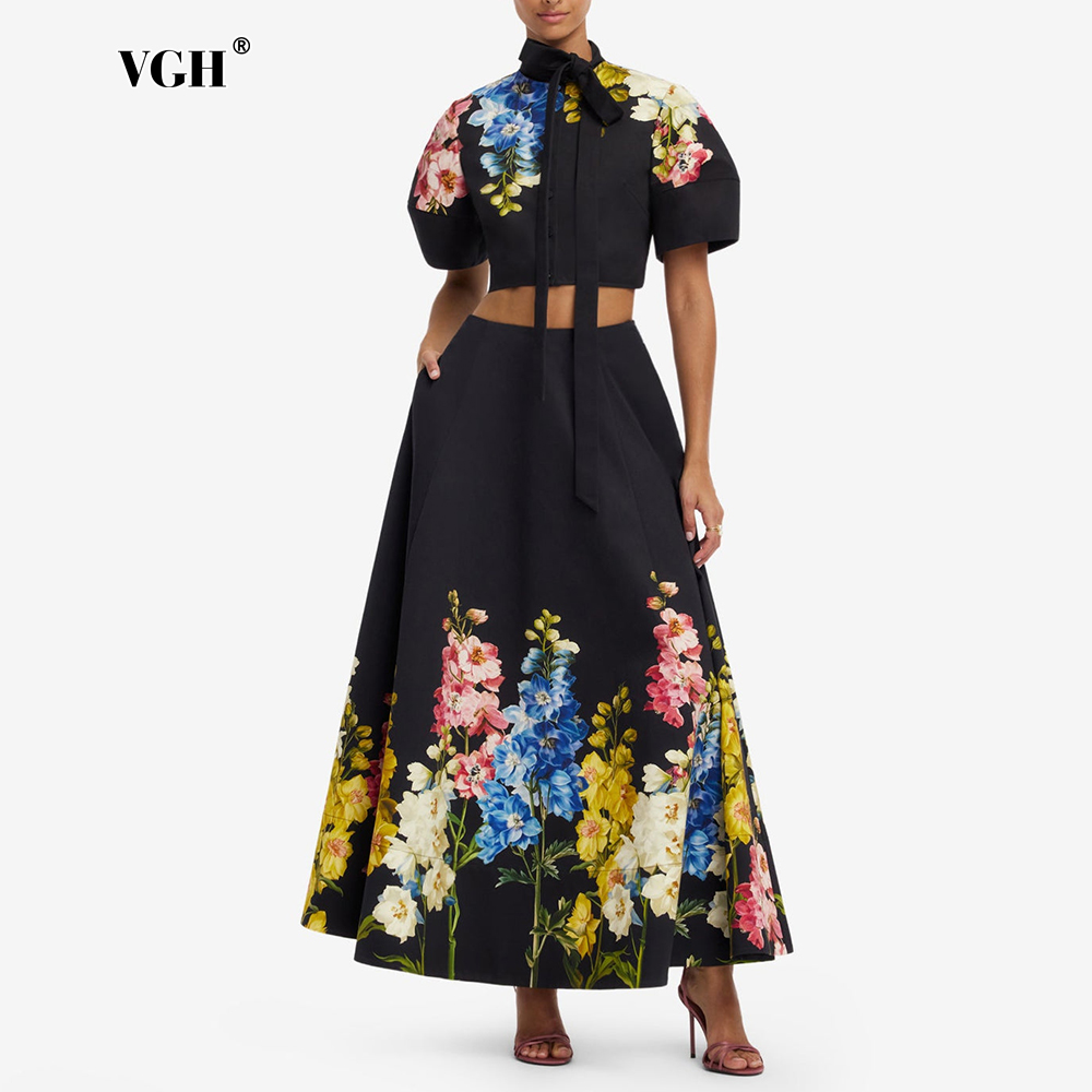 Midi Skirt Floral - VGH Elegante Conjunto de Dos Piezas