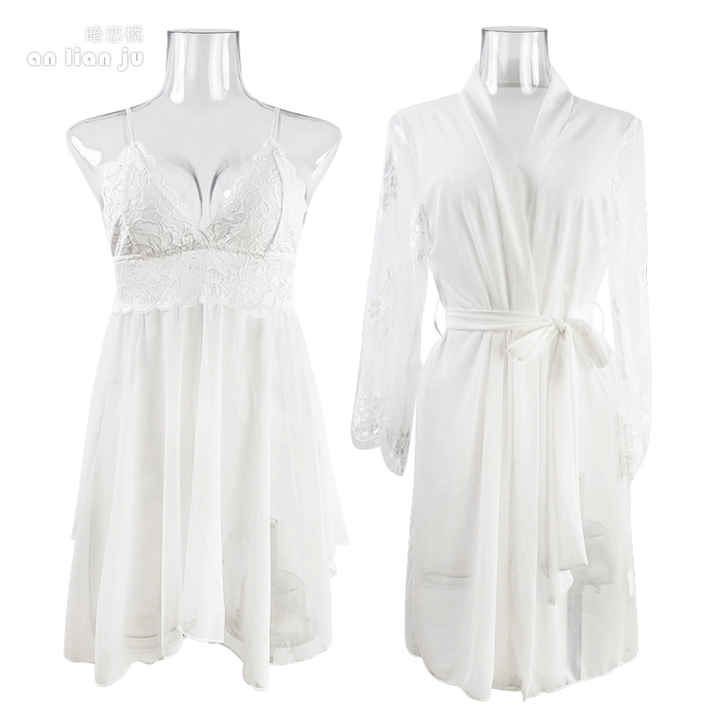 Conjunto de Lencería Blanca pa - Kimono Sheer Floral reseña y precio
