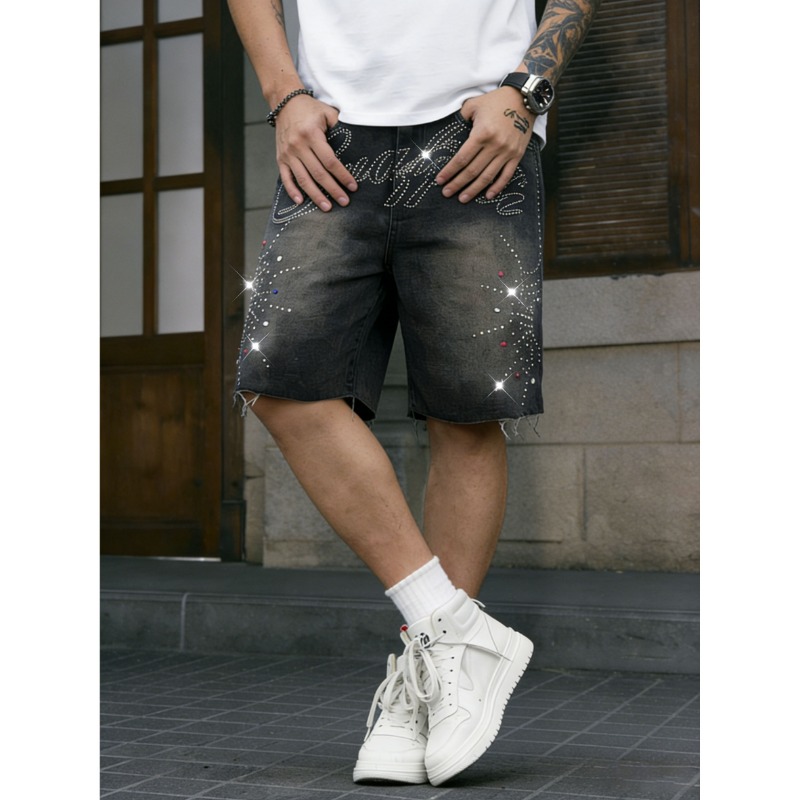 Pantalones cortos de mezclilla - Shorts Denim Frayed reseña y precio