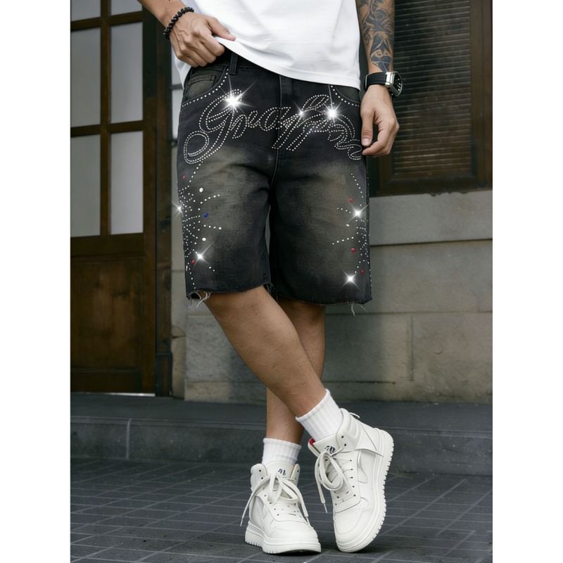 Pantalones cortos de mezclilla - Shorts Denim Frayed reseña y precio