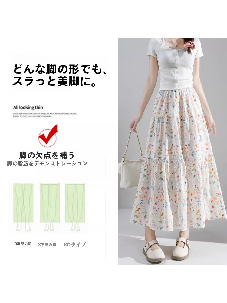 Falda Midi con Estampado Flora - Midi Skirt Floral reseña y precio
