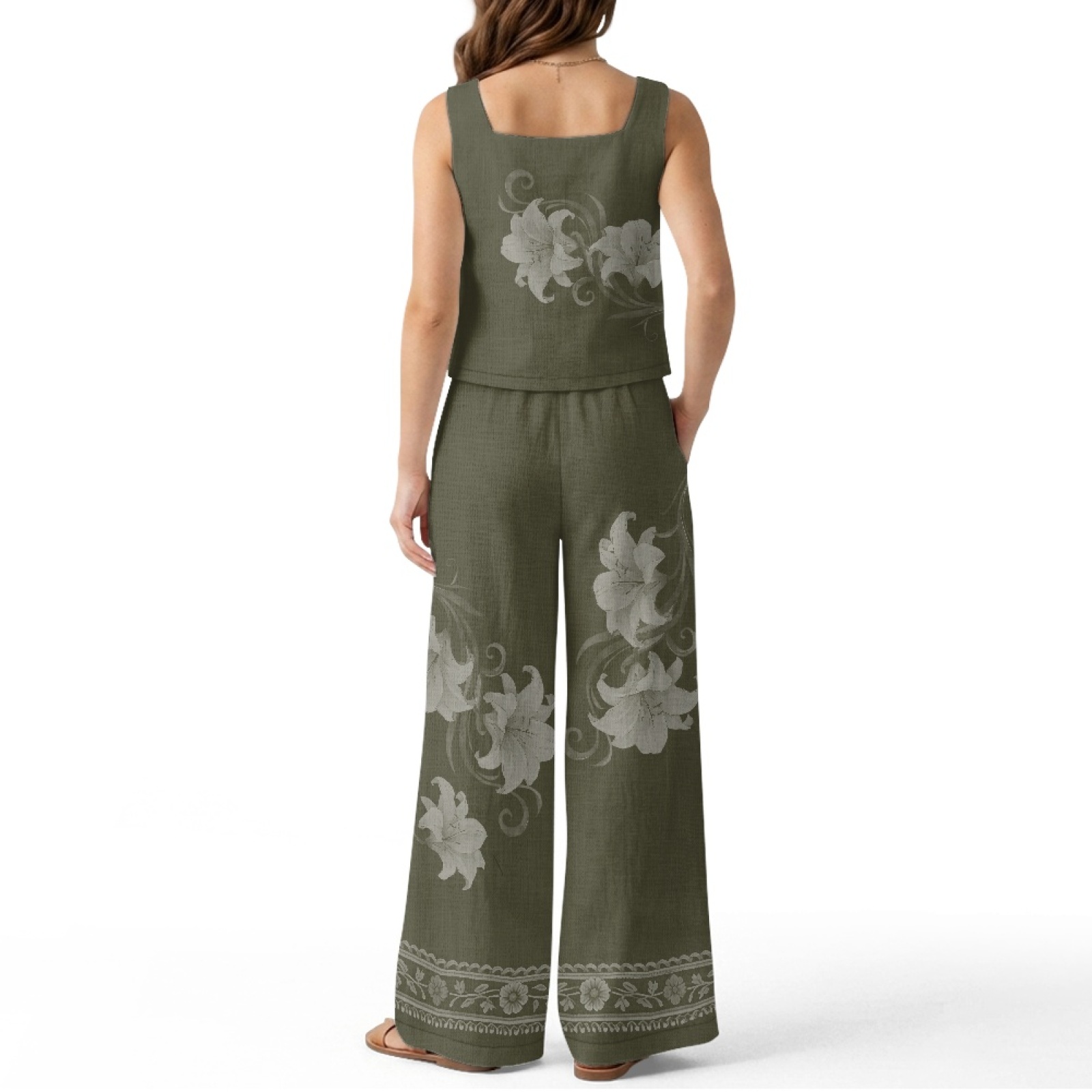INSTANTARTS Conjunto de chalec - Linen Pant Wide reseña y precio