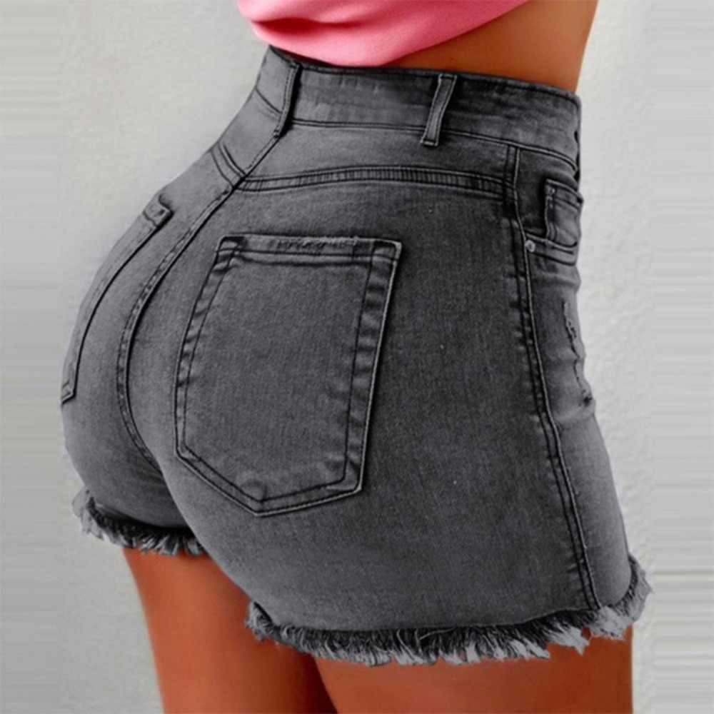 Pantalones cortos de mezclilla - Shorts Denim Frayed reseña y precio