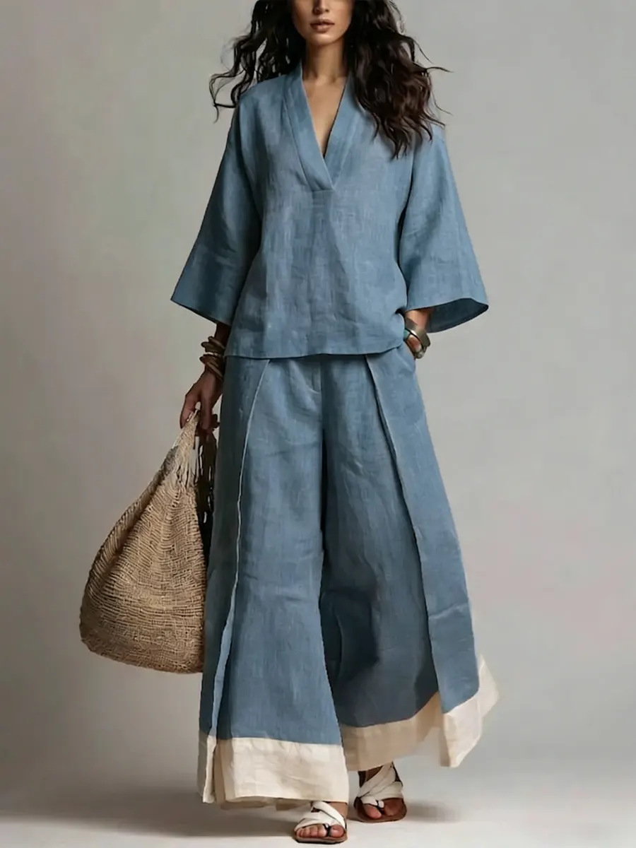 Conjunto de Verano para Mujer, - Linen Pant Wide reseña y precio