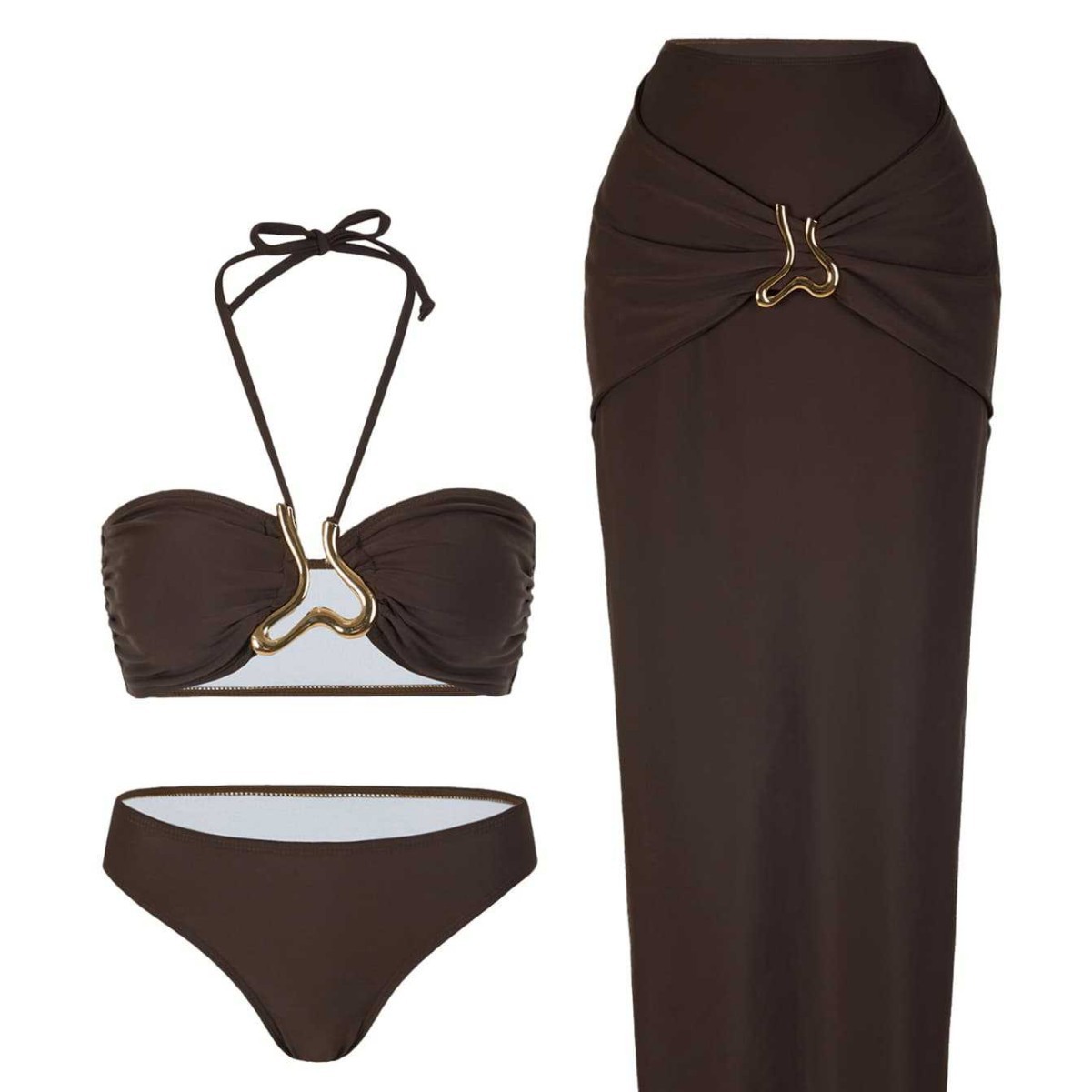 Traje de baño de dos piezas pa - Swimsuit Bikini Ruched reseña y precio